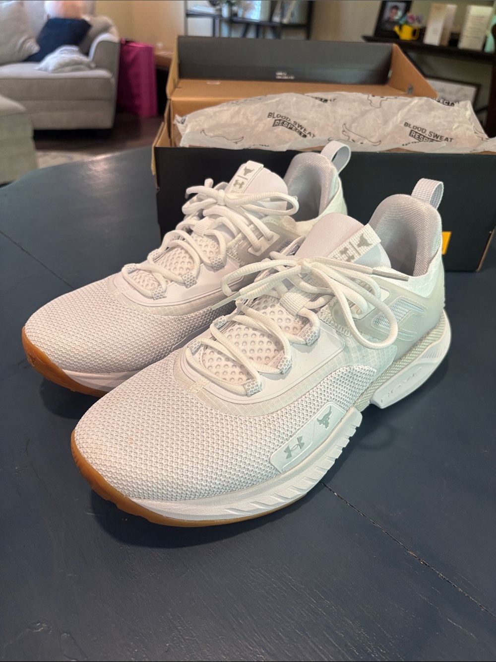 Under Armour White HOVR Training Sneakers - Picture 2 of 7